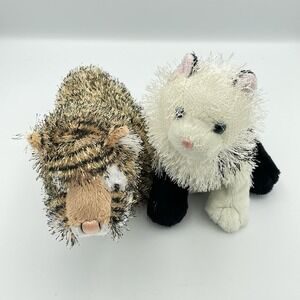 Set Of 2 Webkinz Plush‎ Domino Cat & Tiger Long Haired Stuffed Animal Toy Ganz
